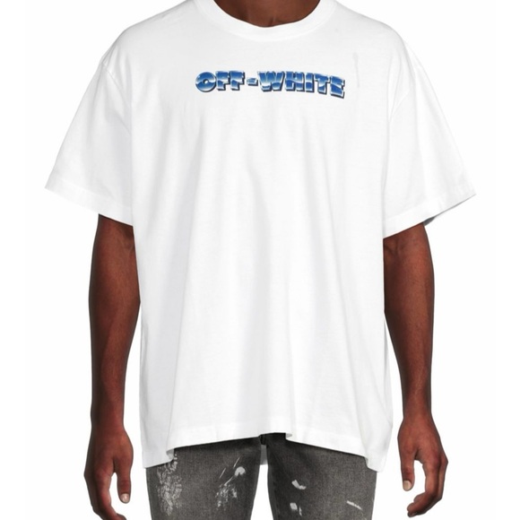 Off-White White Short Sleeve Tee Classic Crew Neck